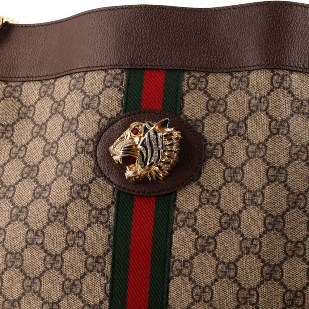 Gucci Rajah Chain Tote GG Coated Canvas Large Brown - Picture 7 of 8